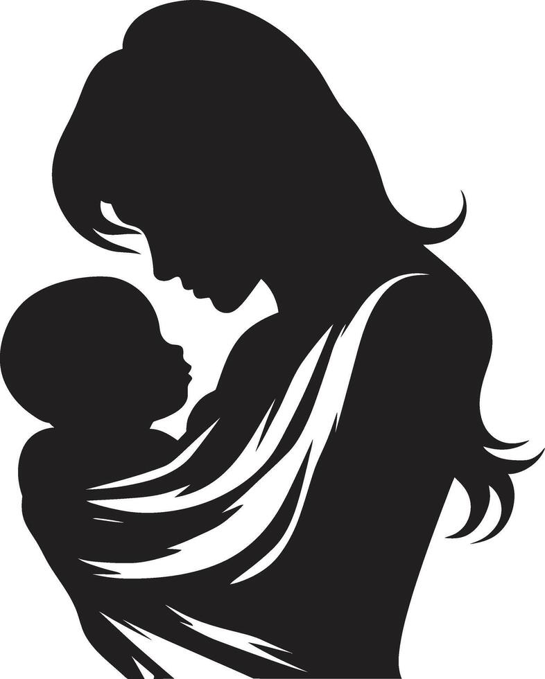 Tender Embrace Mother and Baby Pure Affection ic of Mother Holding Child vector