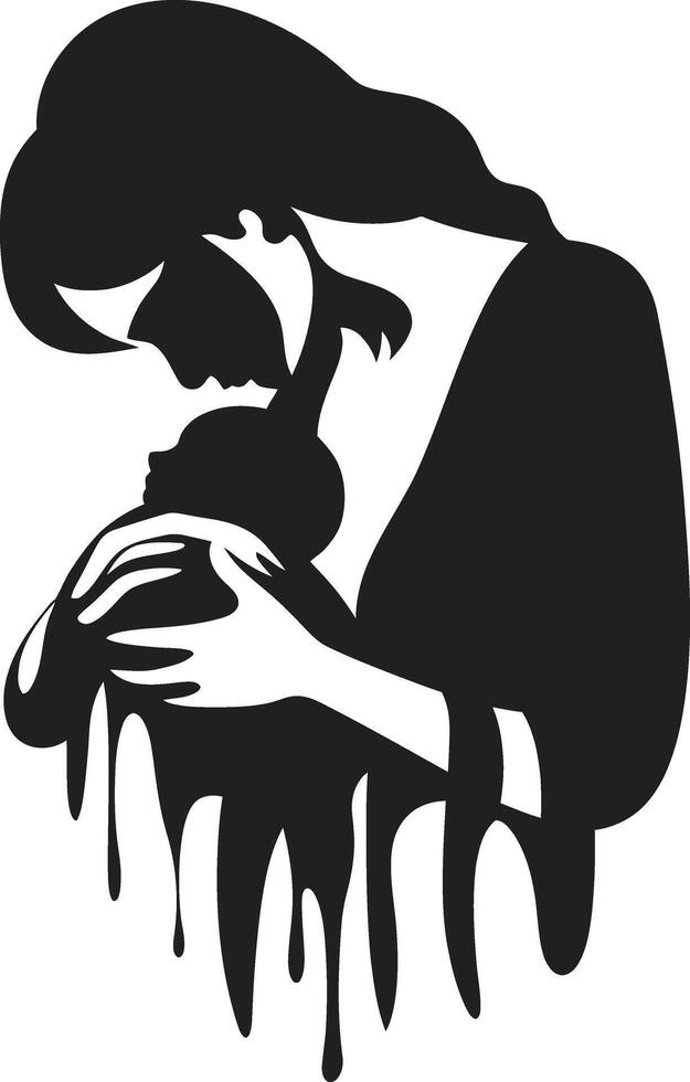 Loves Cradle of Mother Holding Baby in Embracing Joy Emblematic Element for Motherhood vector