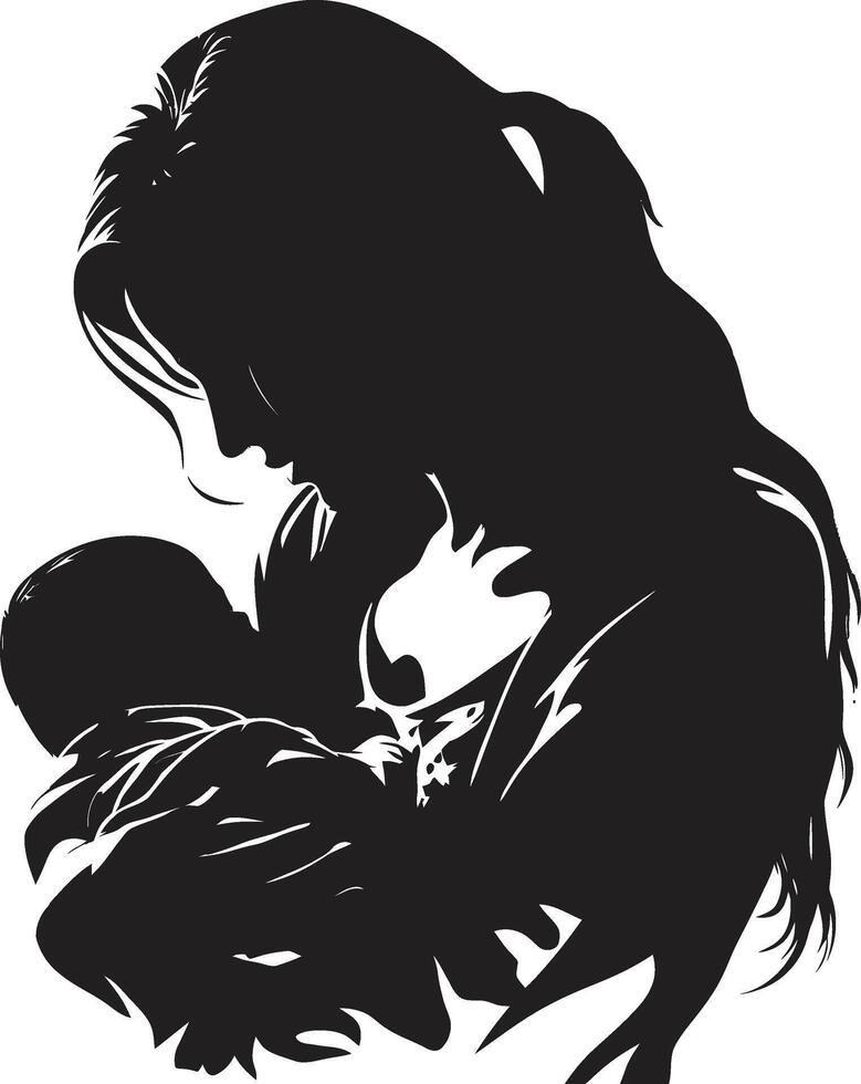 Harmony in Arms Emblematic Element for Mother and Child Tender Touch Mother and Baby vector