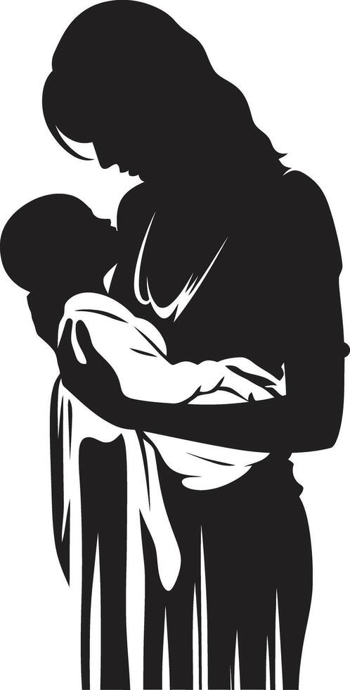 Tender Touch Mother and Baby Pure Affection ic of Mother Holding Child vector