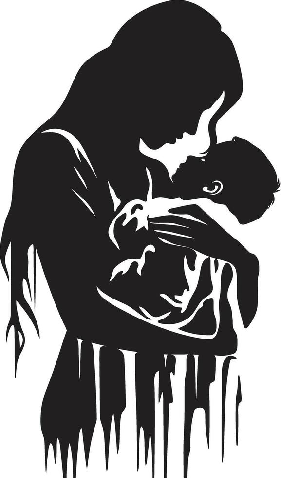 acunado amor de madre participación bebé eterno felicidad emblemático elemento para maternidad vector