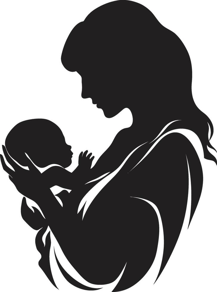 Family Harmony Emblematic Element for Mother and Baby Infinite Affection for Motherhood vector