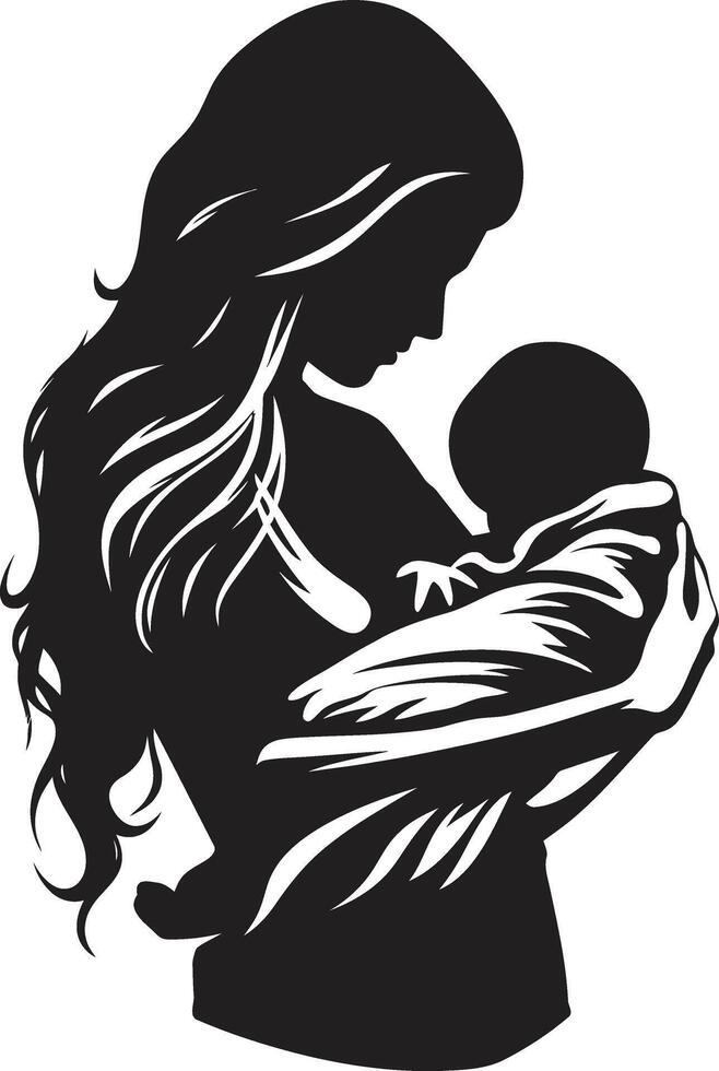 Nurturing Grace Emblematic of Mother Holding Child Heartfelt Connection Mother and Baby vector