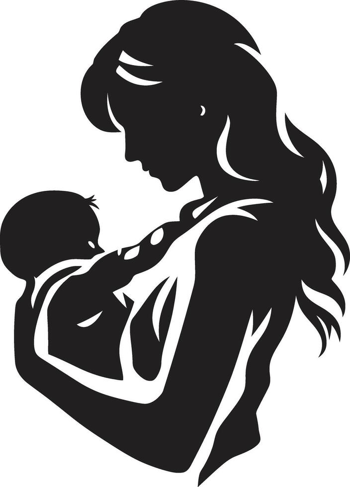 Heartfelt Connection Mother and Baby Timeless Embrace of Mother Holding Newborn vector