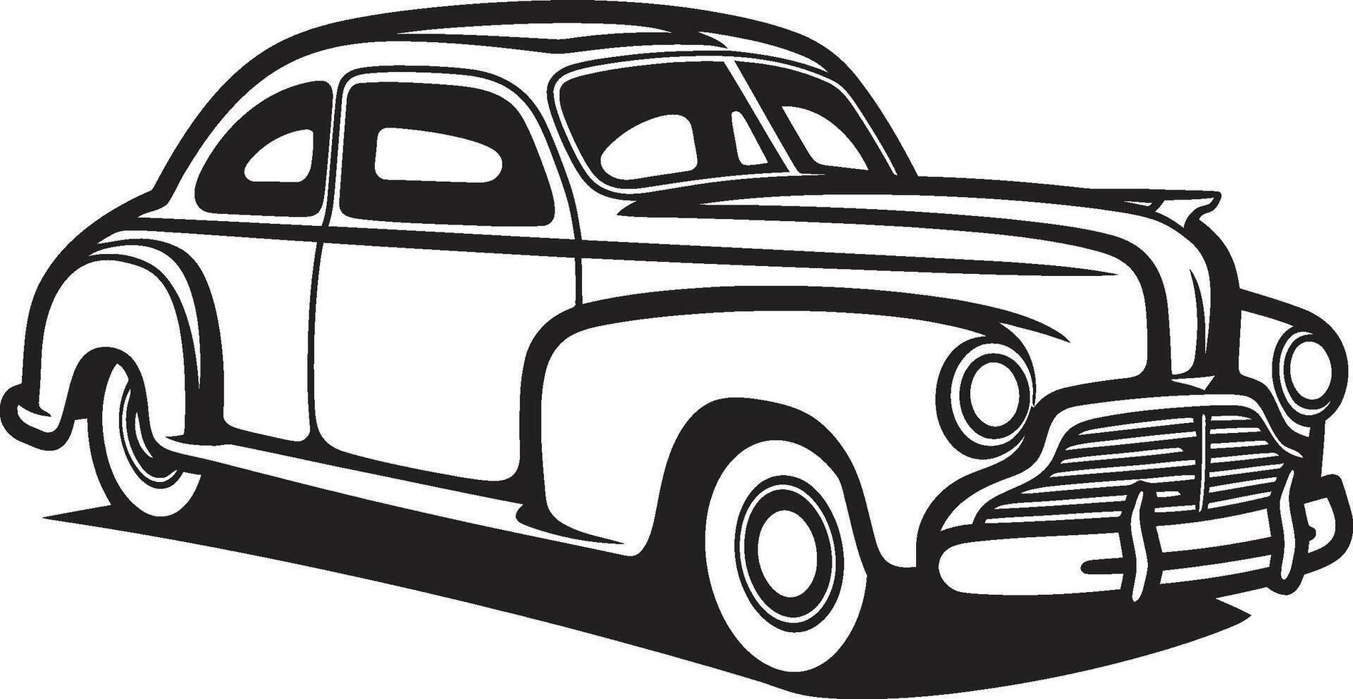 antaño encanto de Clásico coche garabatear retro viaje emblemático elemento para garabatear línea Arte vector