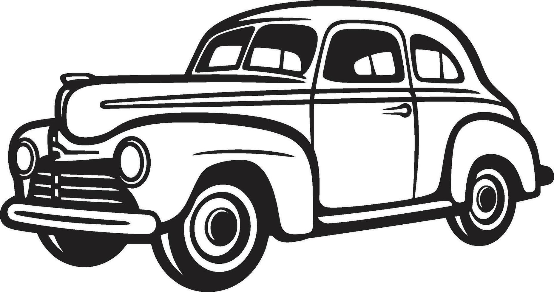 Old School Opulence Emblematic Element for Retro Car Doodle Historical Highway for Vintage Car Doodle vector