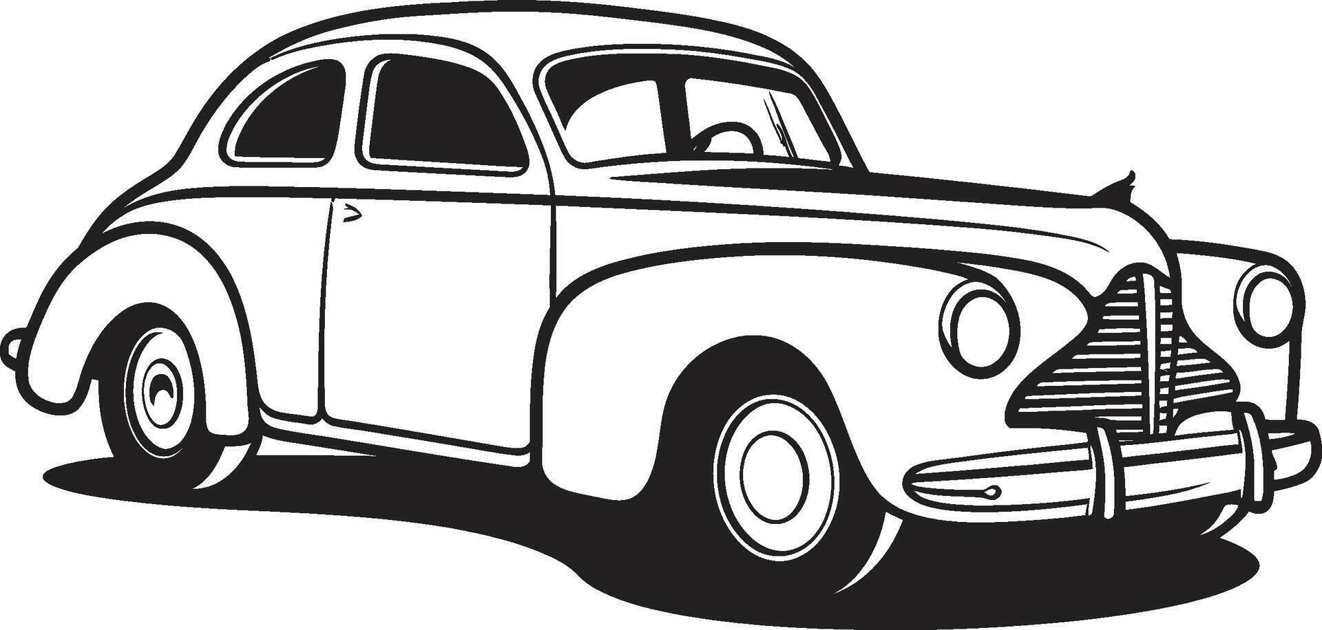 Artistic Autocraft of Antique Car Doodle Retro Rhapsody ic Element of Vintage Car Doodle vector