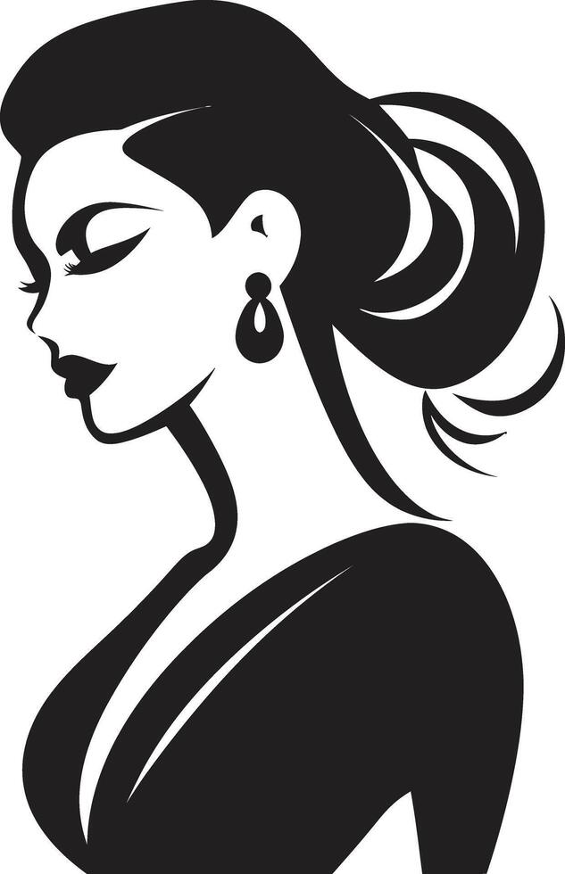 perfecto caracteristicas mujeres cara elegante simetría Moda y belleza emblema vector