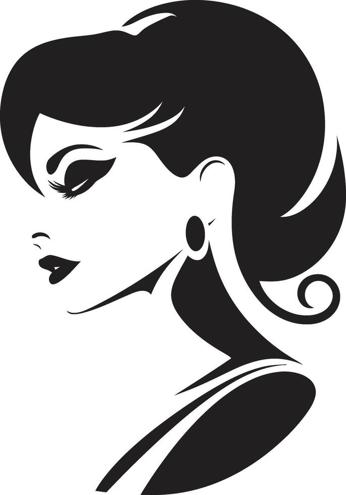 Infinite Elegance for Womans Face in Fashion and Beauty Effortless Beauty ic Beauty Element in Womans Face vector