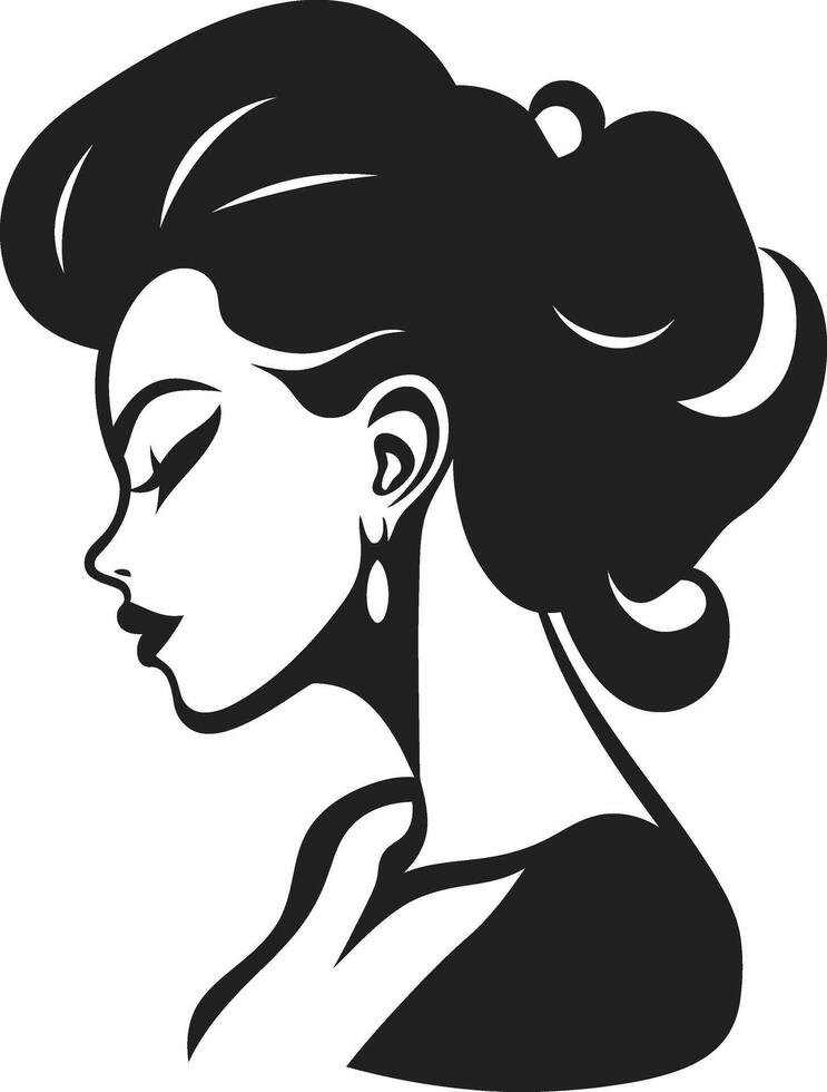Effortless Beauty Womans Face Emblem for Fashion Divine Charm Emblematic Element for Womans Face in Beauty vector