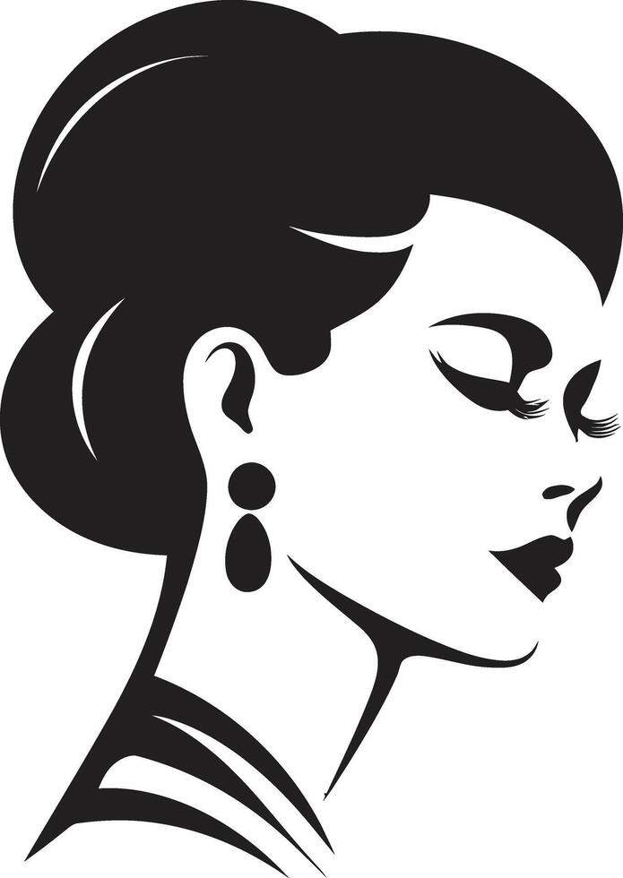 Infinite Elegance Emblematic for Womans Face Effortless Beauty Womans Face Emblem for Fashion vector