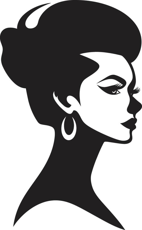 Elegant Essence ic Beauty Element in Womans Face Glowing Glamour Emblematic for Womans Face in Fashion vector