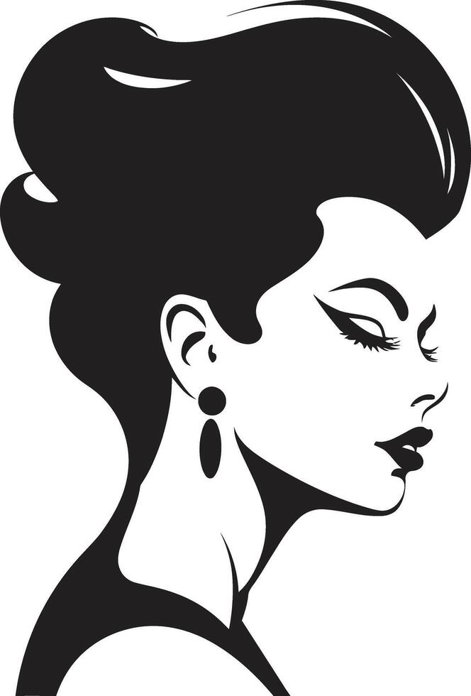 Flawless Features Womans Face Regal Radiance Fashion and Beauty Emblem vector