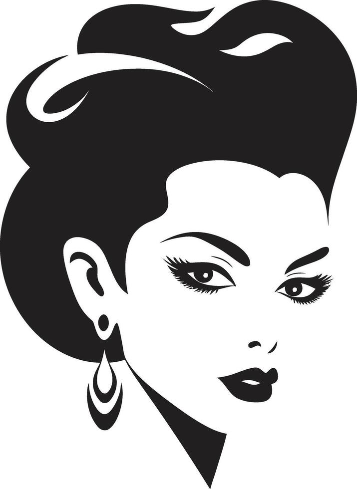 Elegance Unveiled Emblematic Beauty Flawless Features Womans Face vector