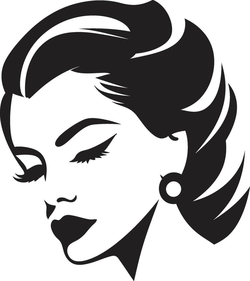 Feminine Radiance for Womans Face Chic Contours ic Element for Beauty vector