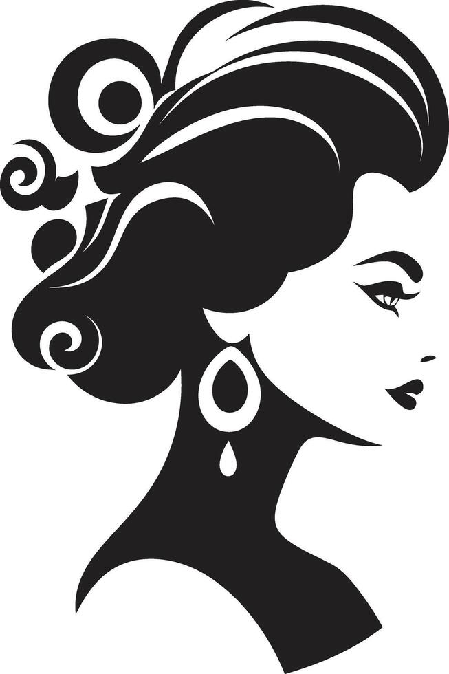 clásico contorno emblemático belleza encantador elegante mujeres cara elemento vector