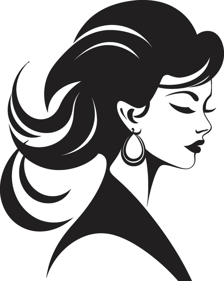 Divine Beauty Womans Face Serene Sophistication Fashion and Beauty vector