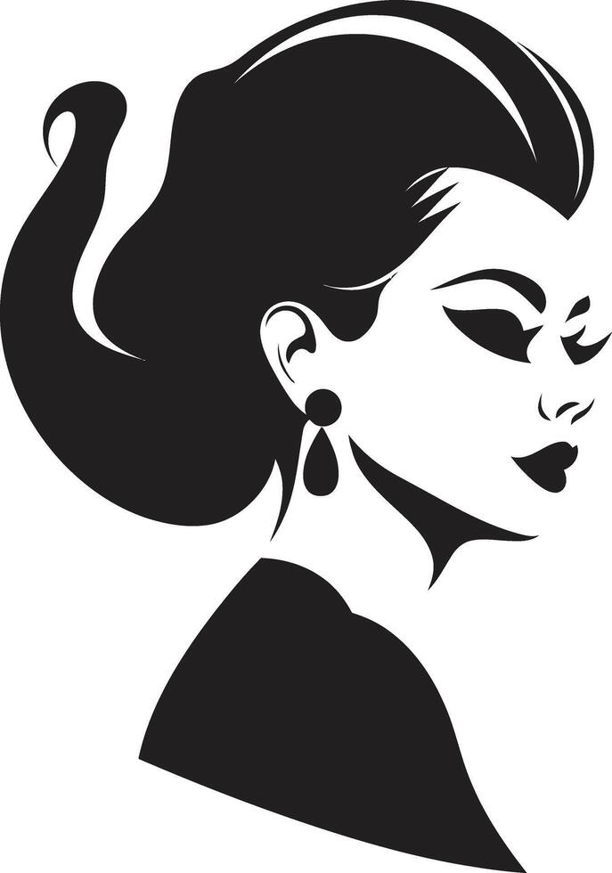 Portrait of Elegance Emblematic Beauty Stylish Symmetry Womans Face vector