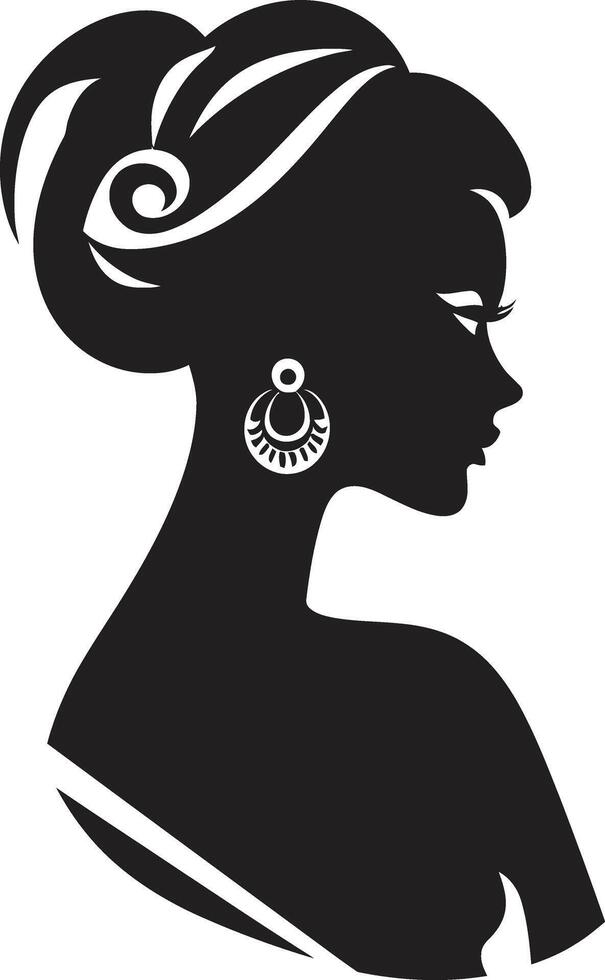 elegante simetría mujeres cara atractivo mirada Moda y belleza emblemático elemento vector