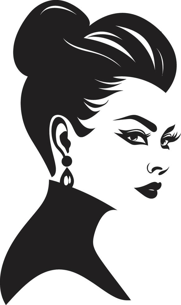 Feminine Flourish Element for Womans Face Classic Contour Emblematic Beauty vector