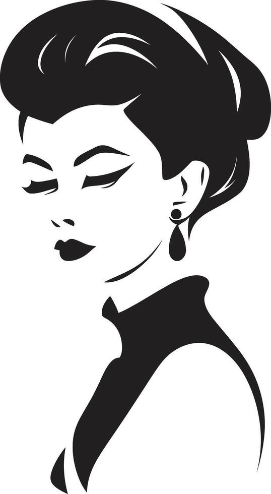 Glowing Grace Womans Face Timeless Radiance ic Fashion and Beauty Element vector