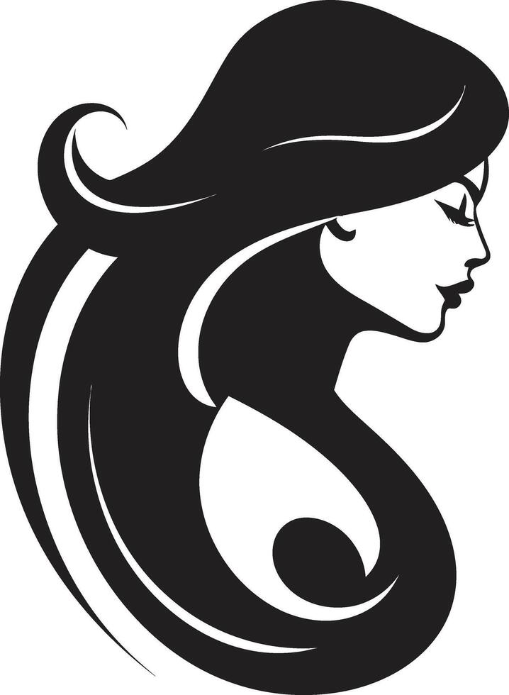 Regal Radiance ic Fashion and Beauty Emblem Aesthetic Allure for Womans Face vector