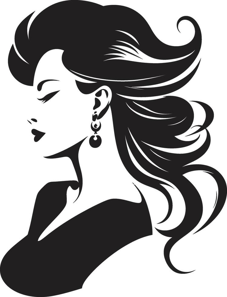 Stylish Symmetry Womans Face Element Glamorous Gaze Fashion and Beauty Emblematic vector