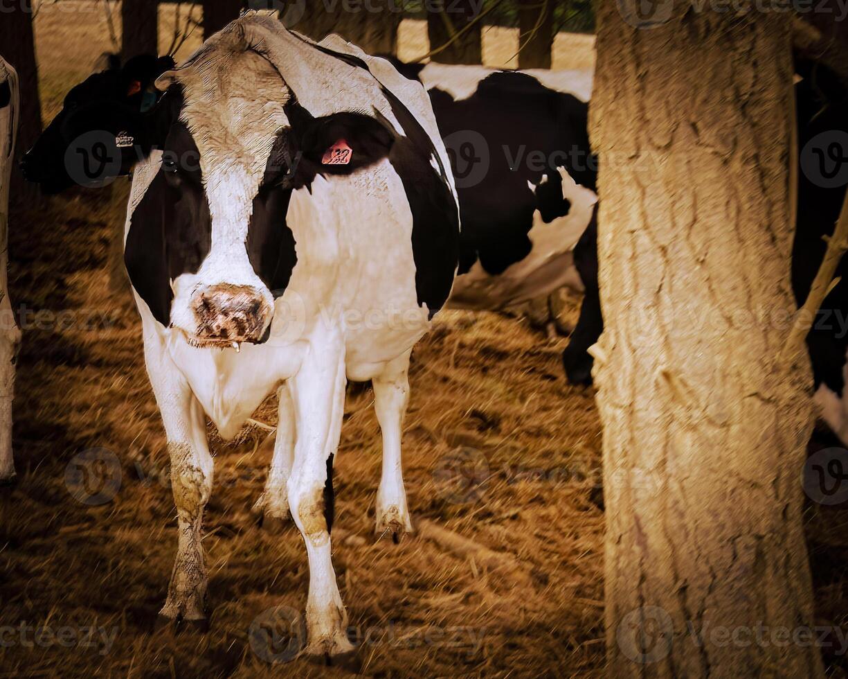 Dairy Cow in Pastoral Setting photo