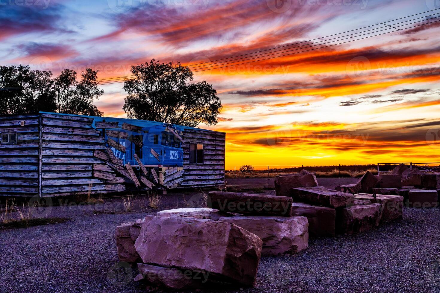 Desert Dusk with Abandoned Carriage Art photo