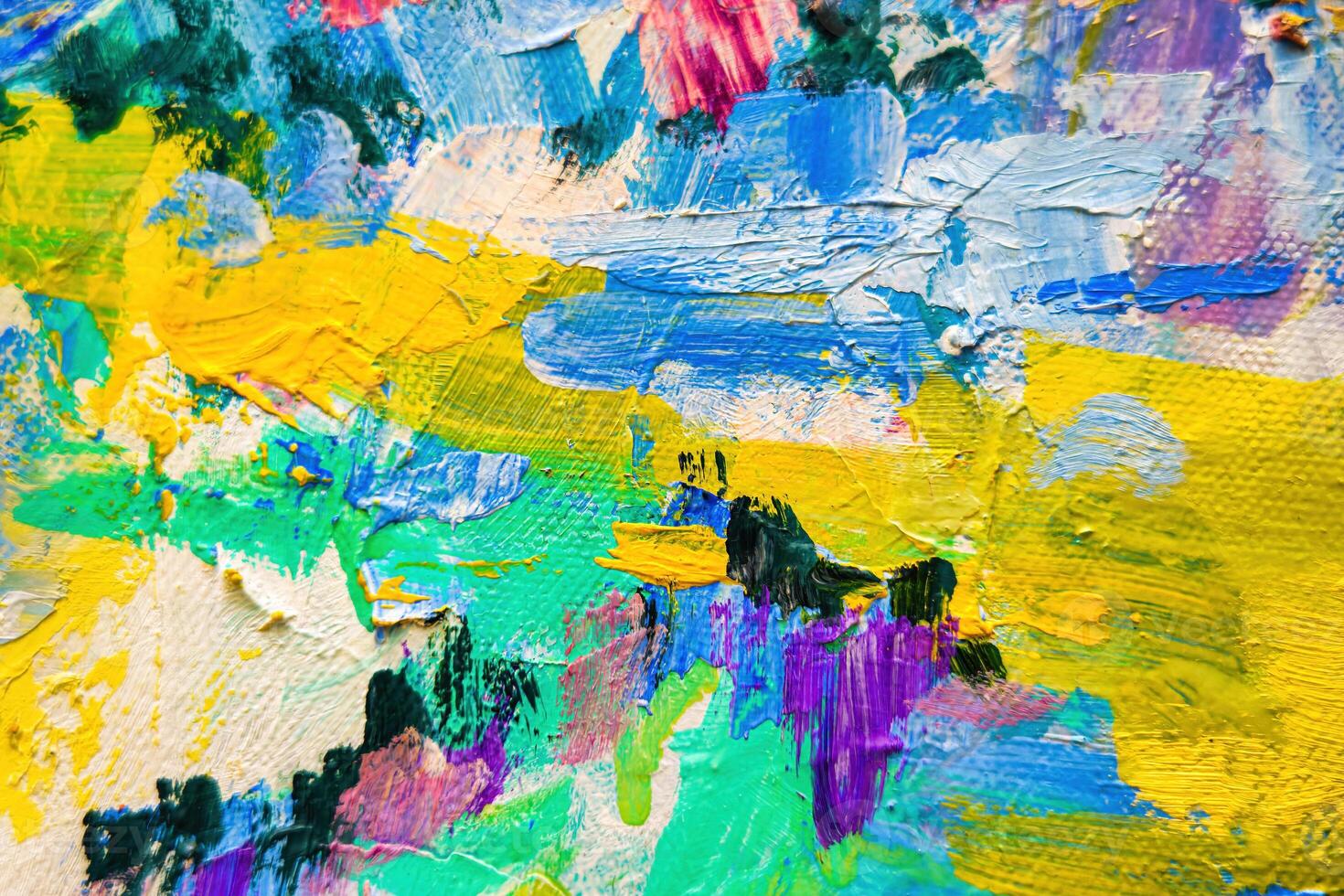 Colorful abstract oil painting art background. Texture of canvas and oil. photo