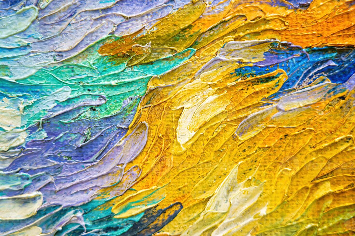 Colorful abstract oil painting art background. Texture of canvas and oil. photo