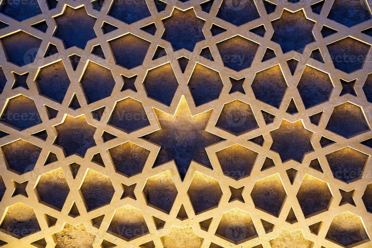 Geometric traditional Islamic ornament. Fragment of a mosaic. photo