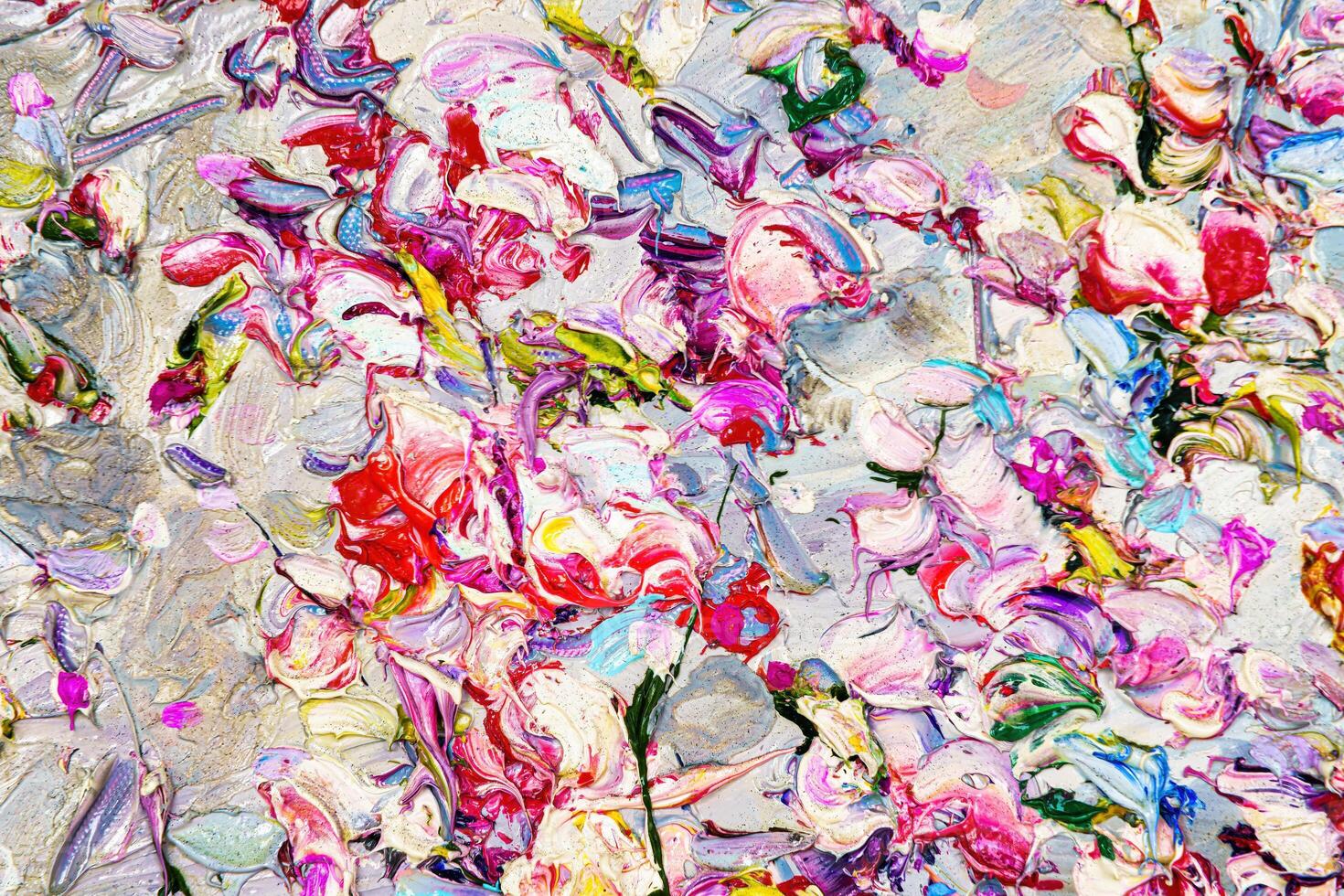 Colorful abstract oil painting art background. Texture of canvas and oil. photo