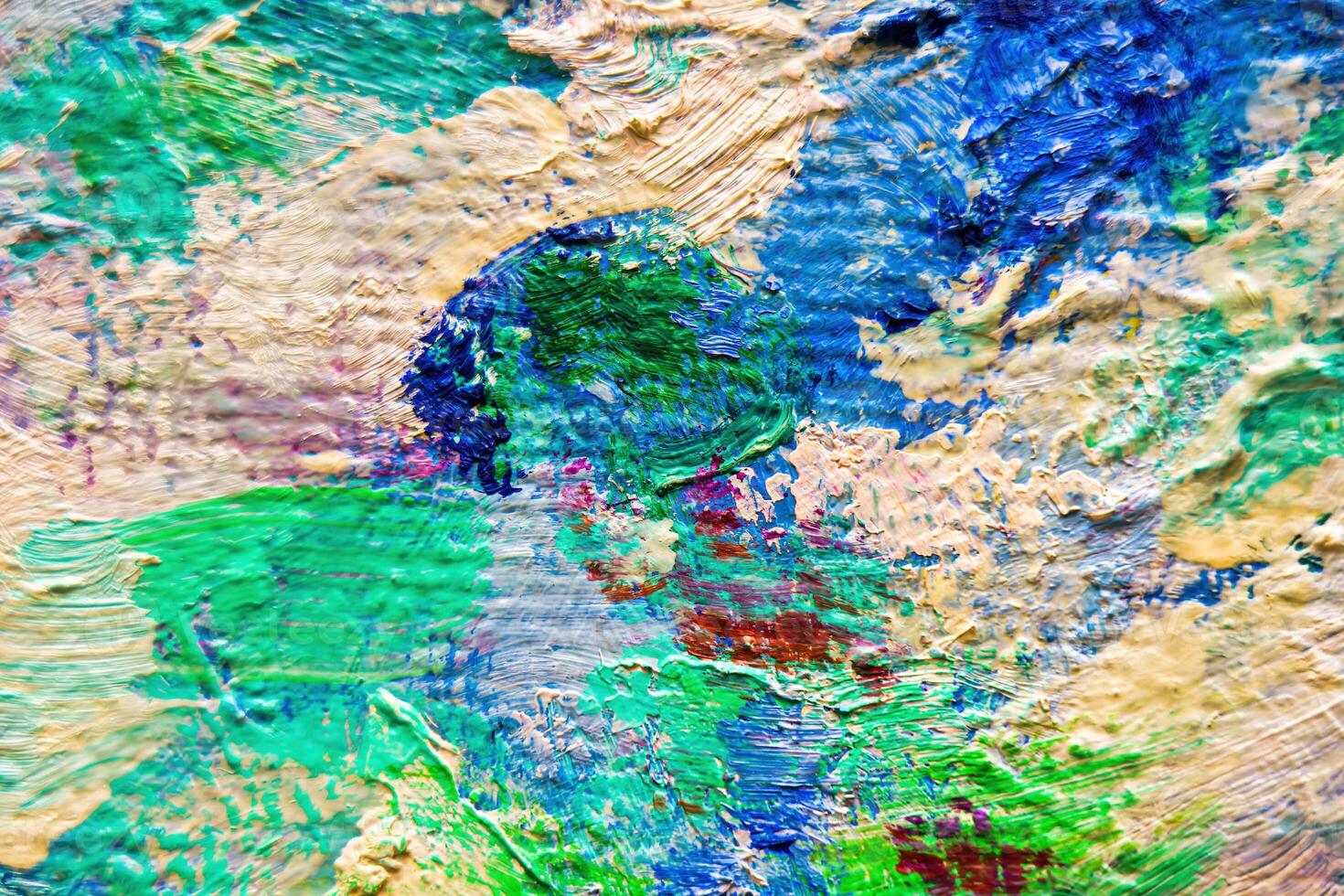Colorful abstract oil painting art background. Texture of canvas and oil. photo