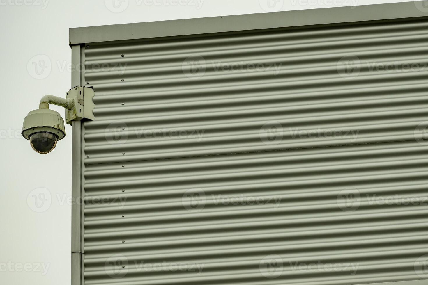 metal cladding on the wall of an industrial building photo
