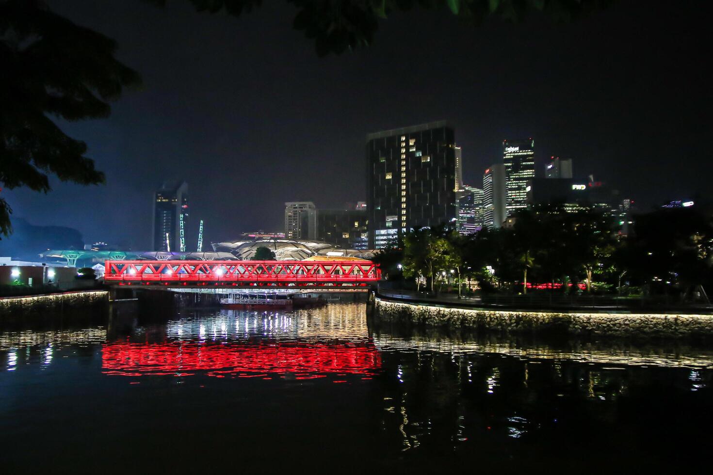 Singapore, 2024 - Colorful of Clarke Quay in downtown Singapore at night photo