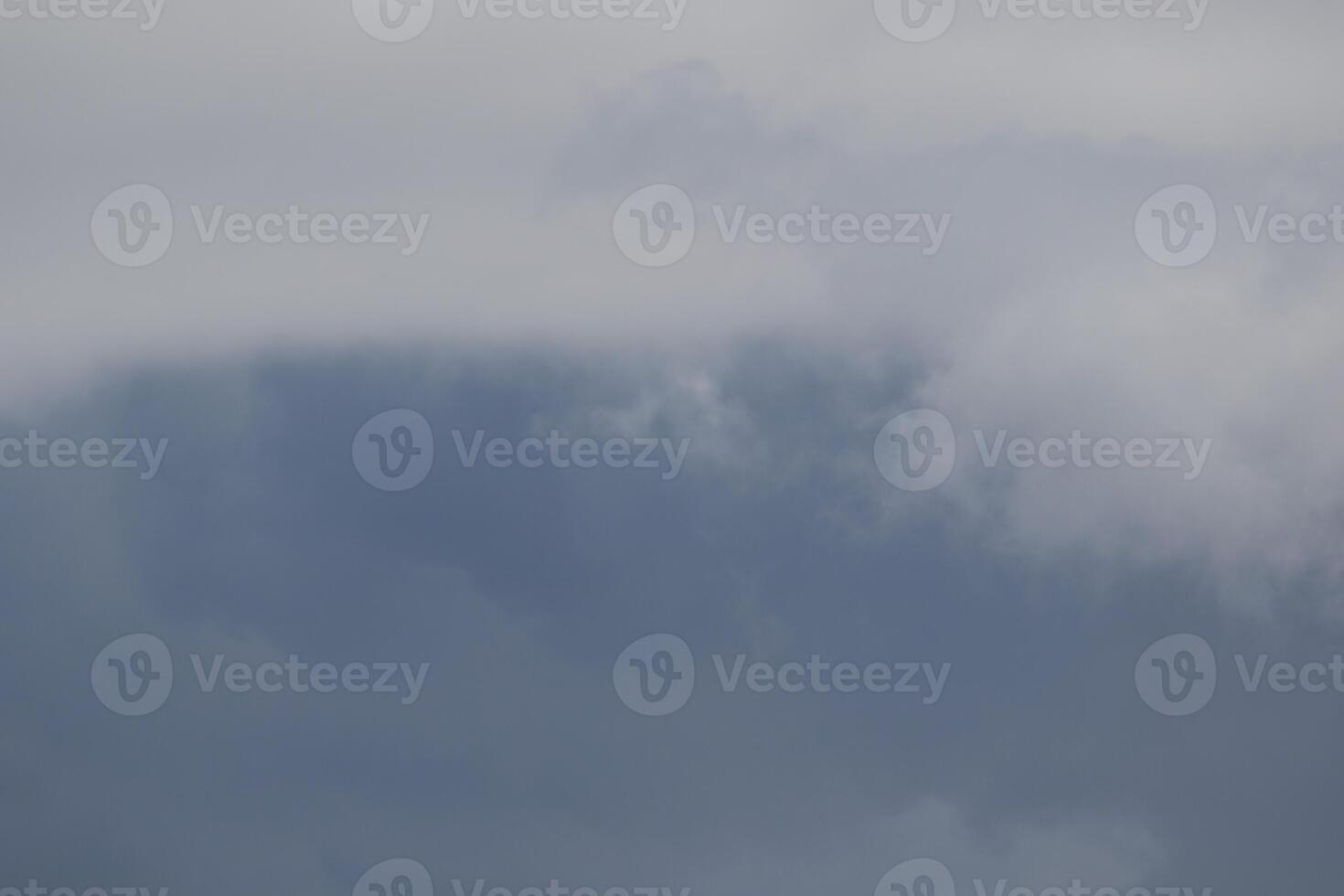 Cloudscape scenery, overcast weather above dark blue sky. Storm clouds floating in a rainy dull day with natural light. White and grey scenic environment background. Nature view. photo