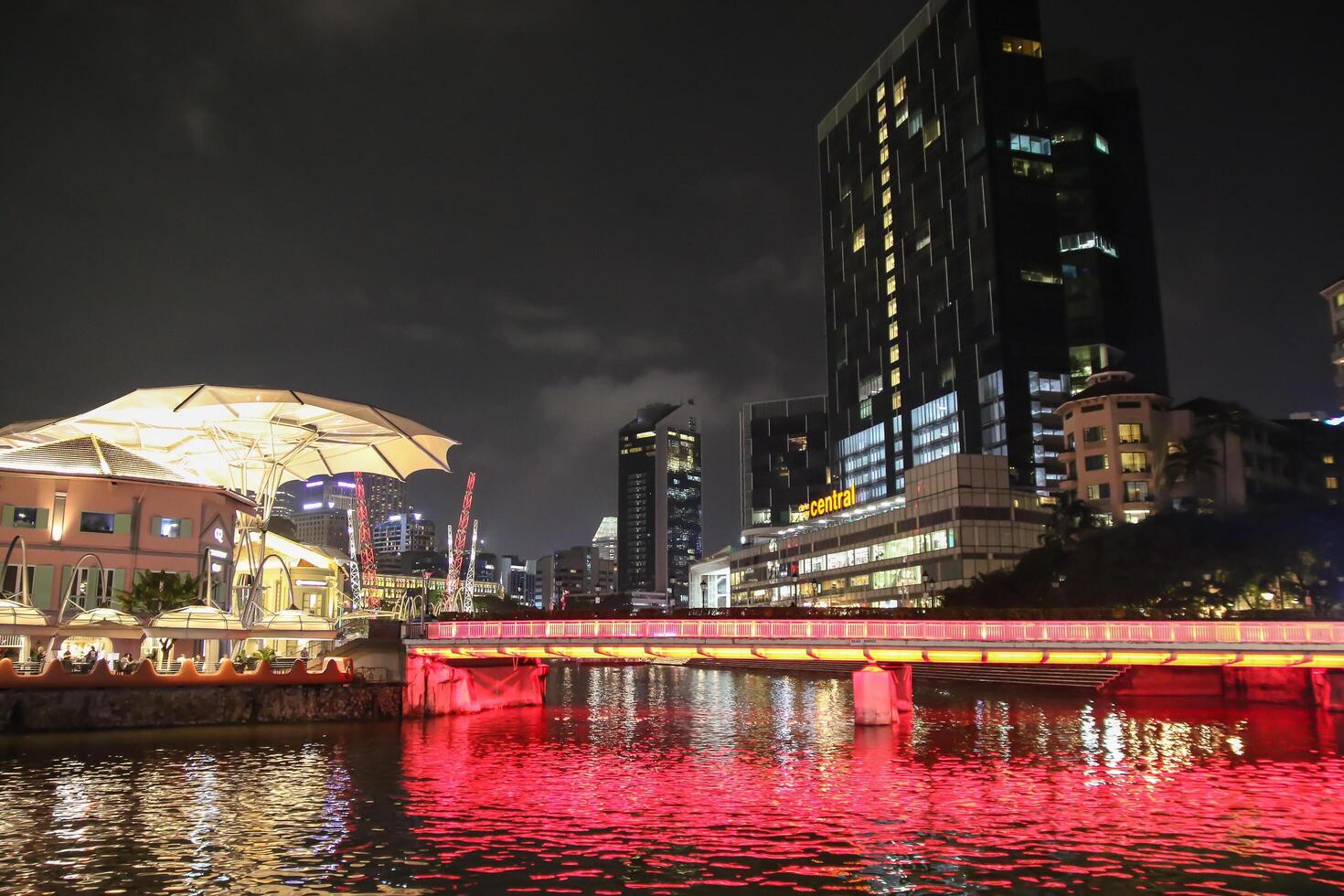 Singapore, 2024 - Colorful of Clarke Quay in downtown Singapore at night photo