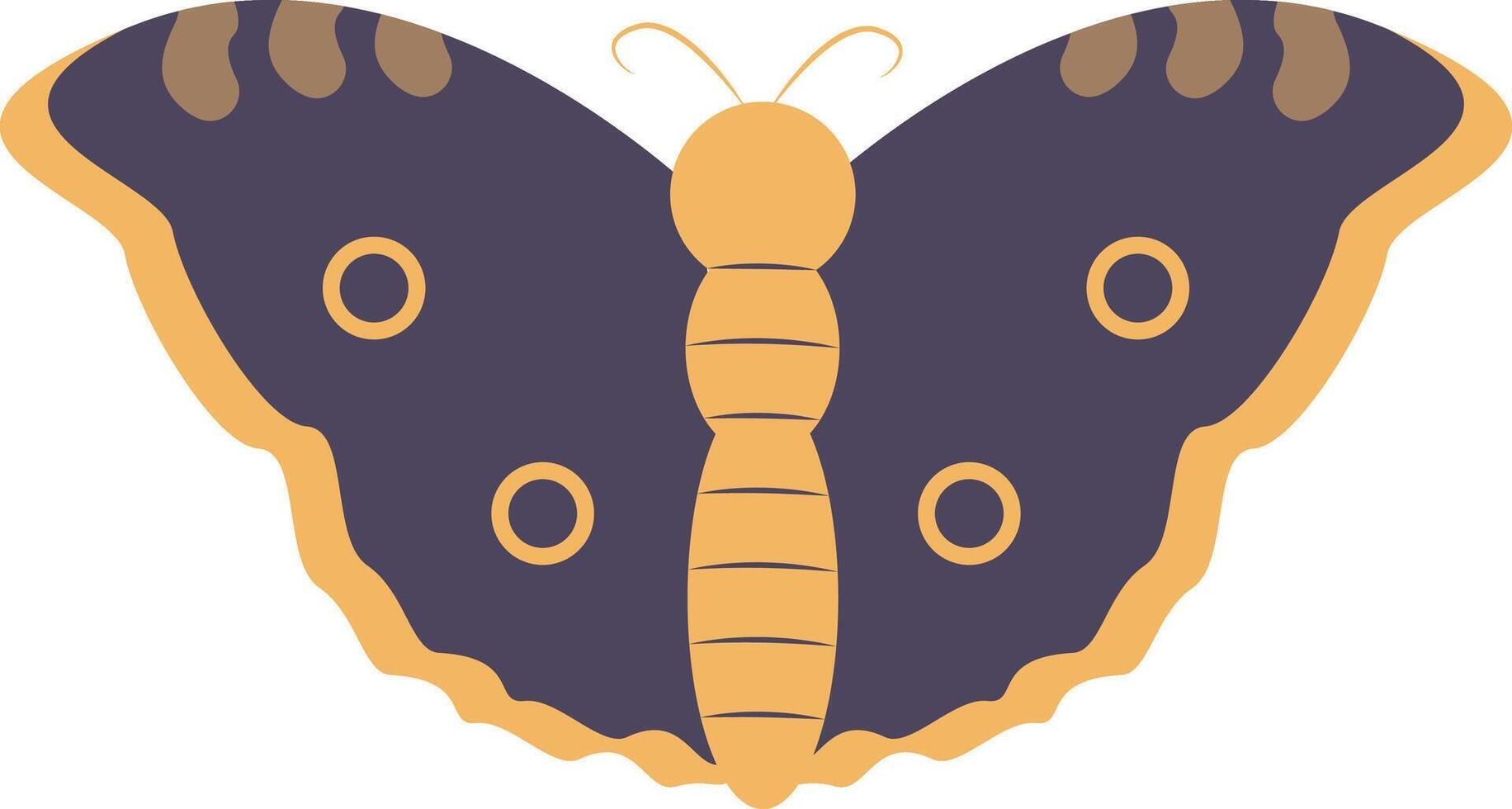 Adorable Butterfly Illustration in Flat Cartoon Design. Isolated on White Background. vector
