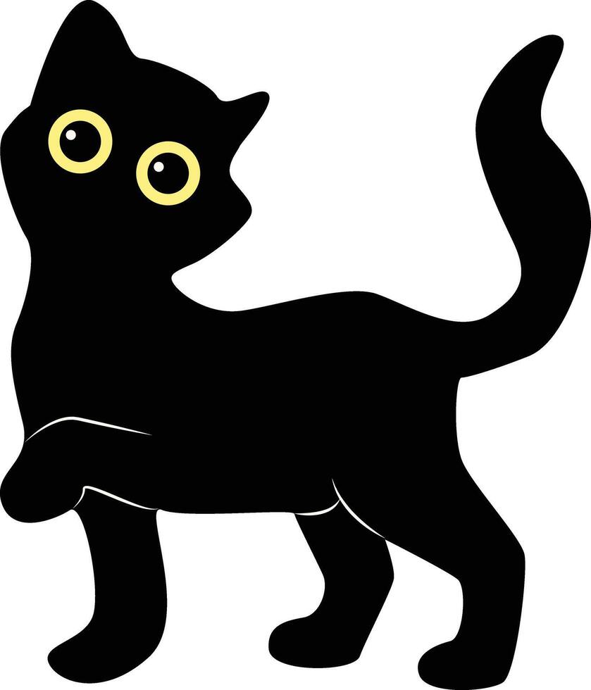 contento internacional gato día silueta. ilustración con plano dibujos animados diseño vector