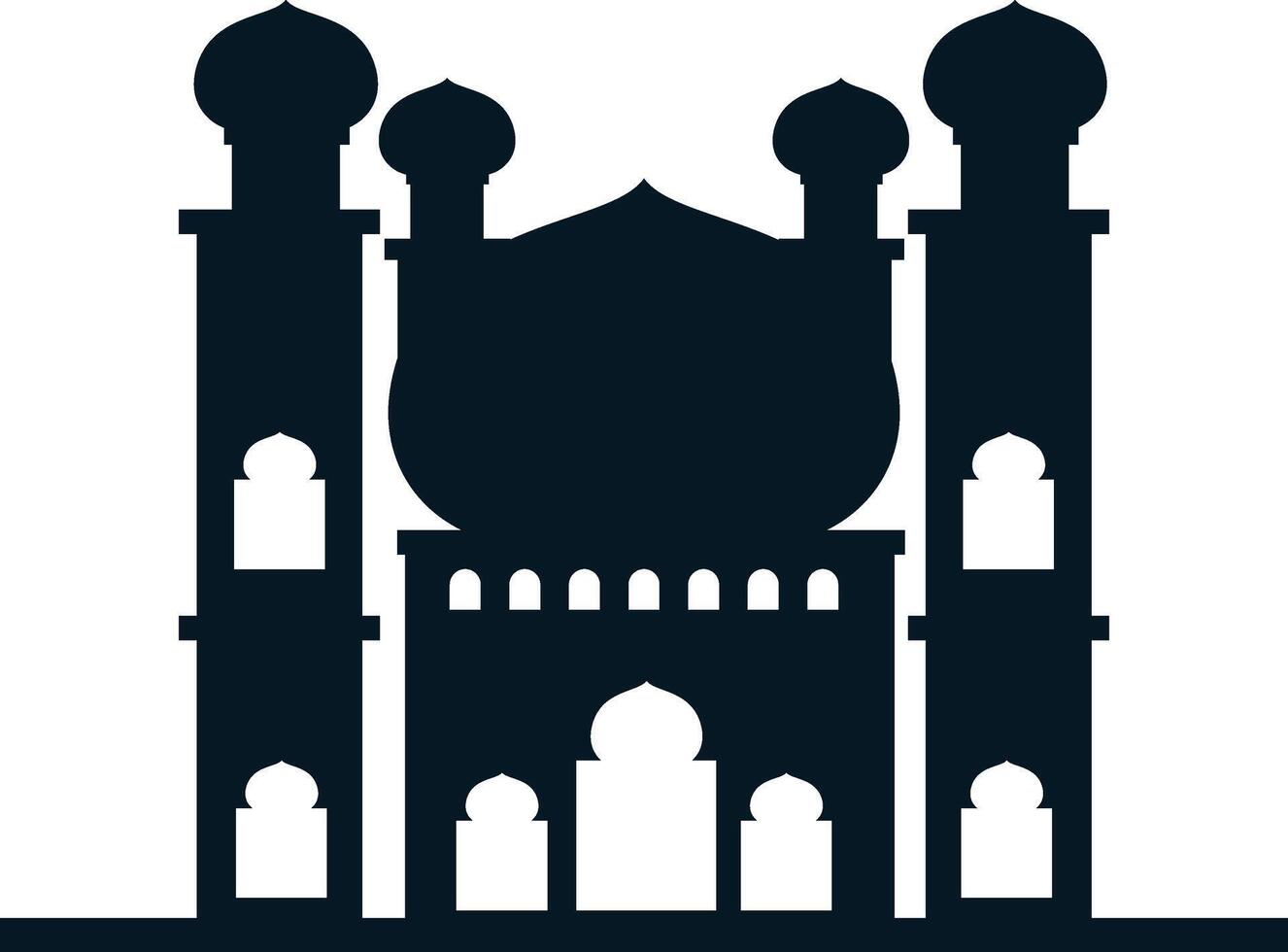 Islamic Mosque Silhouette. Ramadhan Kareem Mosque. Illustration Design vector