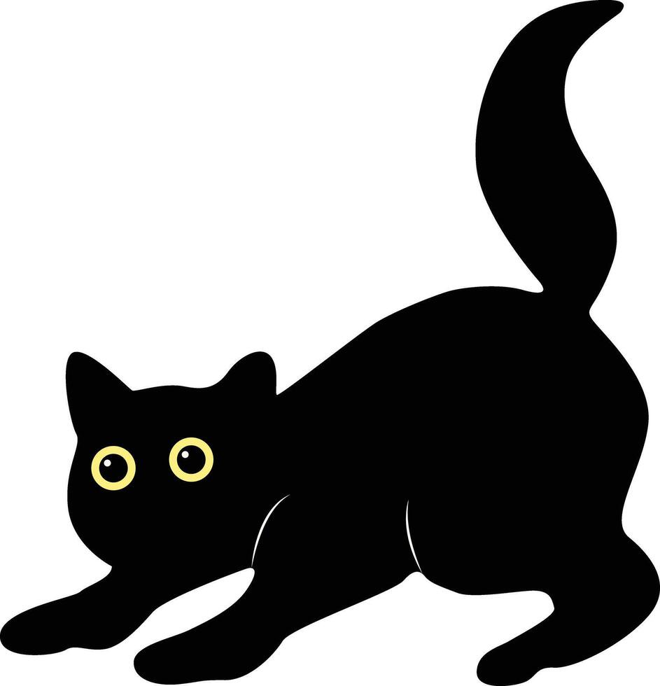 contento internacional gato día silueta. ilustración con plano dibujos animados diseño vector