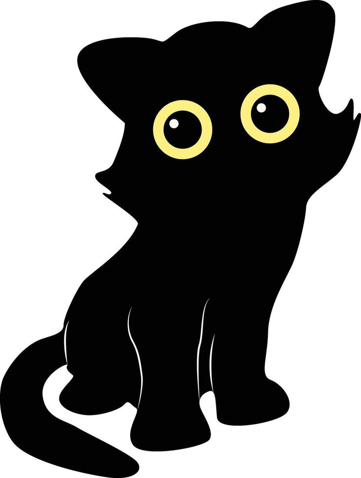 contento internacional gato día silueta. ilustración con plano dibujos animados diseño vector