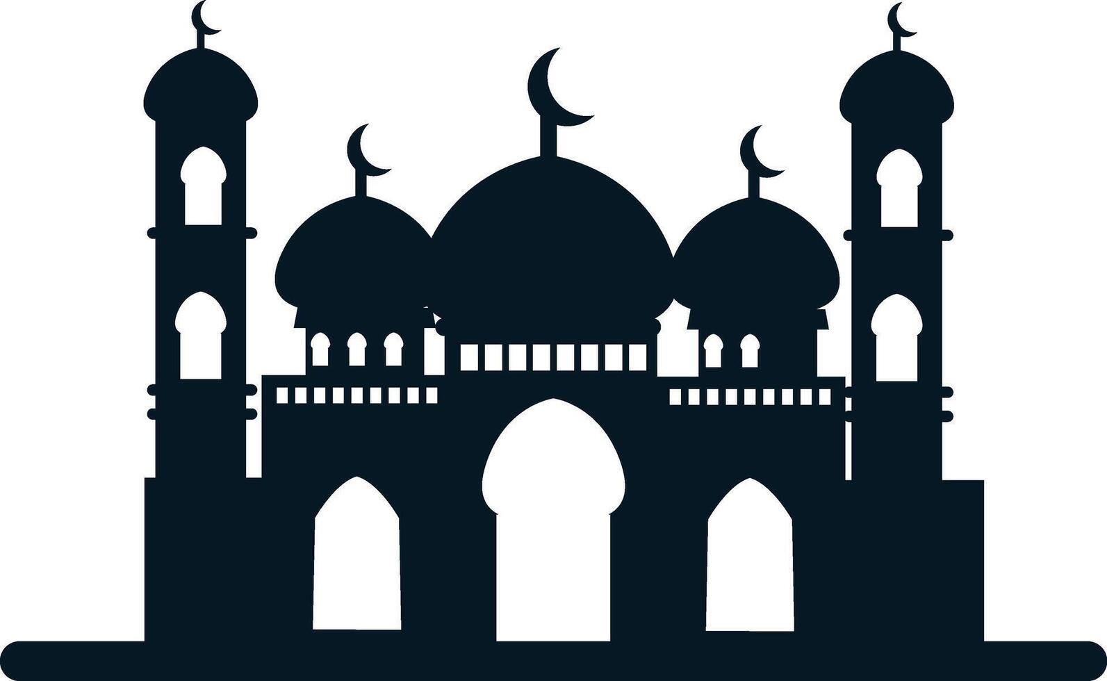 Islamic Mosque Silhouette. Ramadhan Kareem Mosque. Illustration Design vector