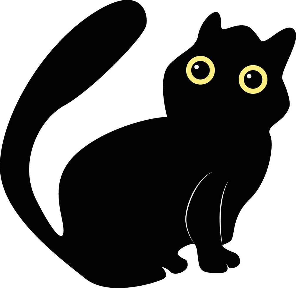 Happy International Cat Day Silhouette. Illustration with Flat Cartoon Design vector