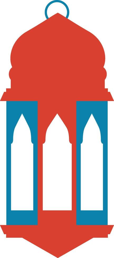 Ramadan Kareem Lantern Icon with Flat Cartoon Design. Arabic Lantern for Template Background vector