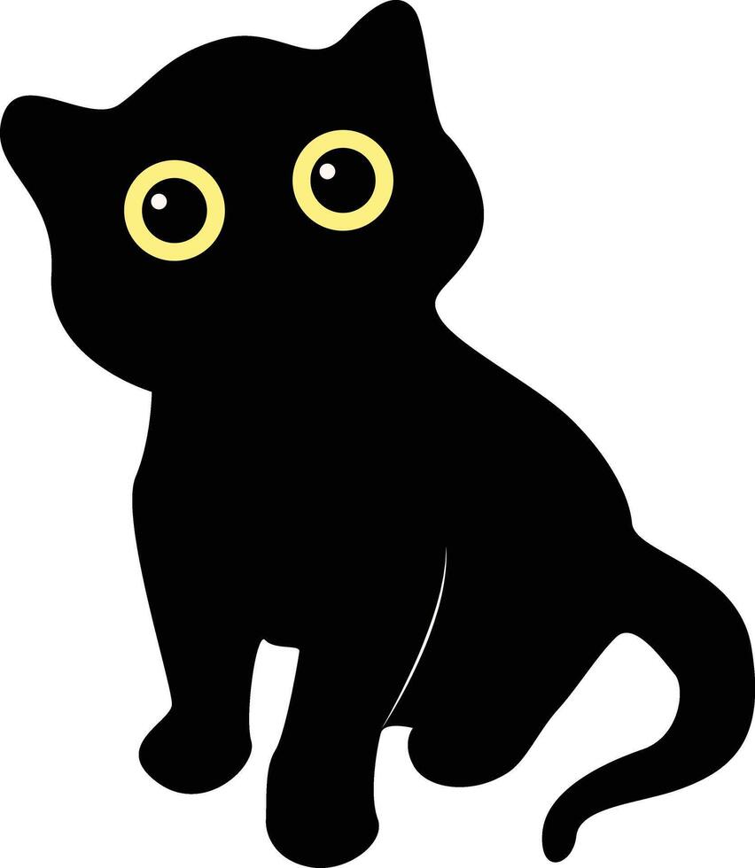 contento internacional gato día silueta. ilustración con plano dibujos animados diseño vector