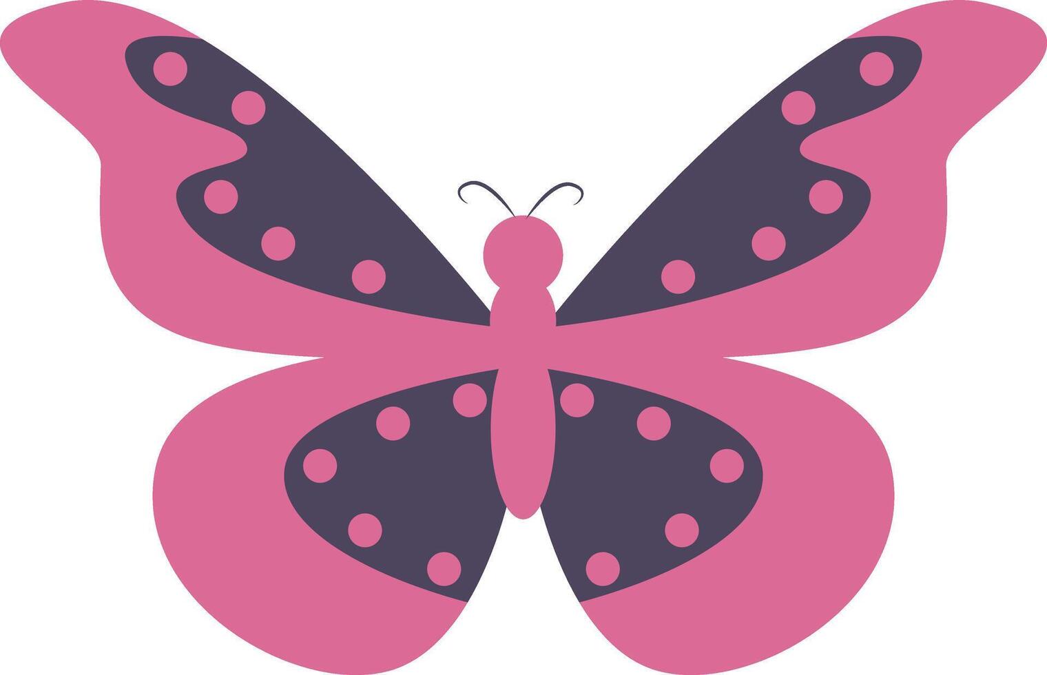 Adorable Butterfly Illustration in Flat Cartoon Design. Isolated on White Background. vector