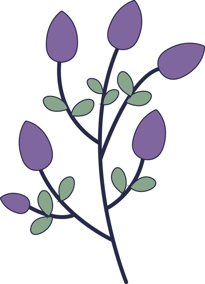Hand Drawn Floral Botanical Branch. Isolated Illustration vector