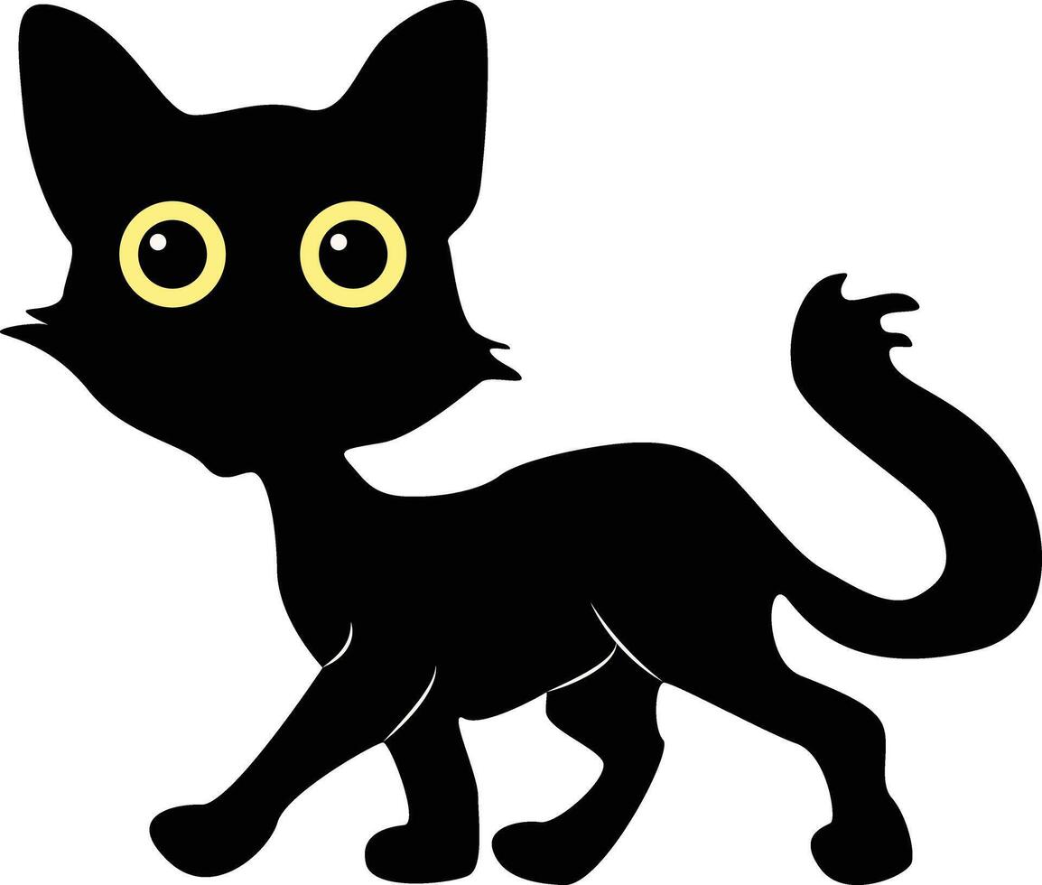 contento internacional gato día silueta. ilustración con plano dibujos animados diseño vector